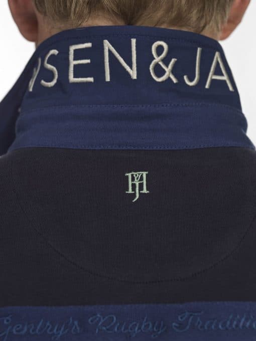 Hansen & Jacob Striped Back Polo Navy