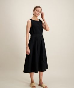 Balmuir layla Linen Dress Black