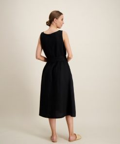 Balmuir layla Linen Dress Black