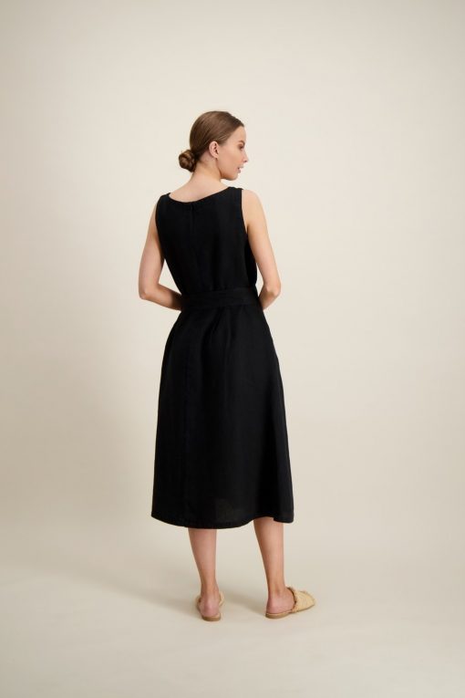 Balmuir layla Linen Dress Black