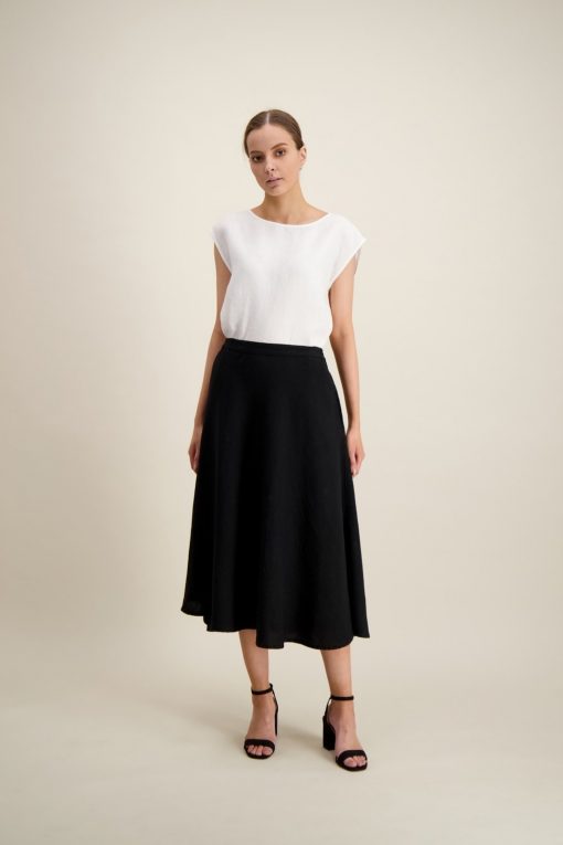 Balmuir Lena Linen Skirt Black