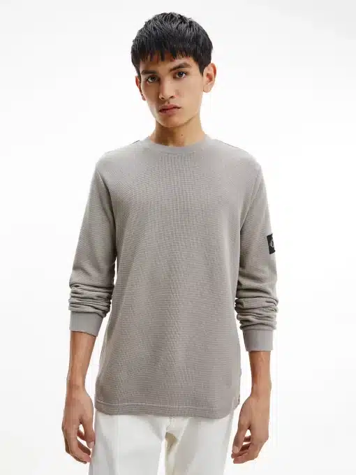 Calvin klein Long Sleeve Waffle T-shirt Elephant Skin