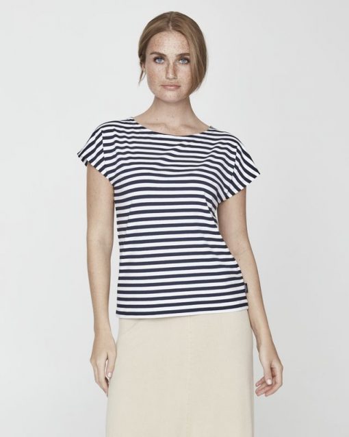 Holebrook Kajsa Capsleeve T-shirt Navy/White