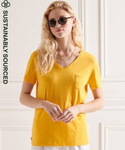 Superdry Pocket V Neck Tee Pigment Yellow