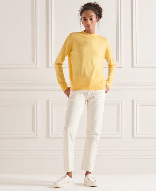 Superdry Merino Mock Neck Jumper Pigment Yellow