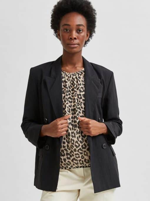 Selected Femme Tilda 3/4 Top Leopard