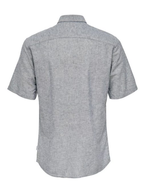 Only & Sons Caiden Life Linen Solid Shirt Grey