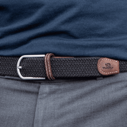 Billybelt Elastic Woven Belt Liqourice Black