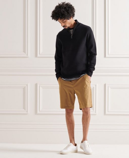 Superdry Cotton Knit Henley Black