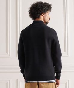 Superdry Cotton Knit Henley Black