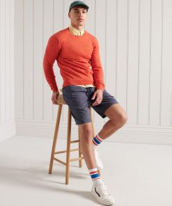 Superdry Orange Label Crew Jumper Bright Orange Marl