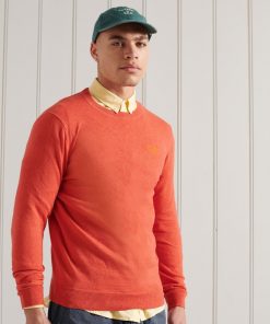 Superdry Orange Label Crew Jumper Bright Orange Marl