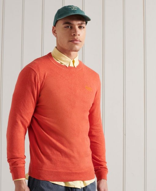 Superdry Orange Label Crew Jumper Bright Orange Marl