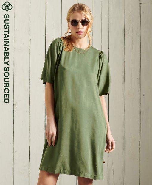 Superdry Tencel T-Shirt Dress Four Leaf Clover