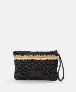Esprit Straw Clutch Bag Black