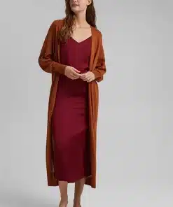 Esprit Linen Blend Long Cardigan Caramel