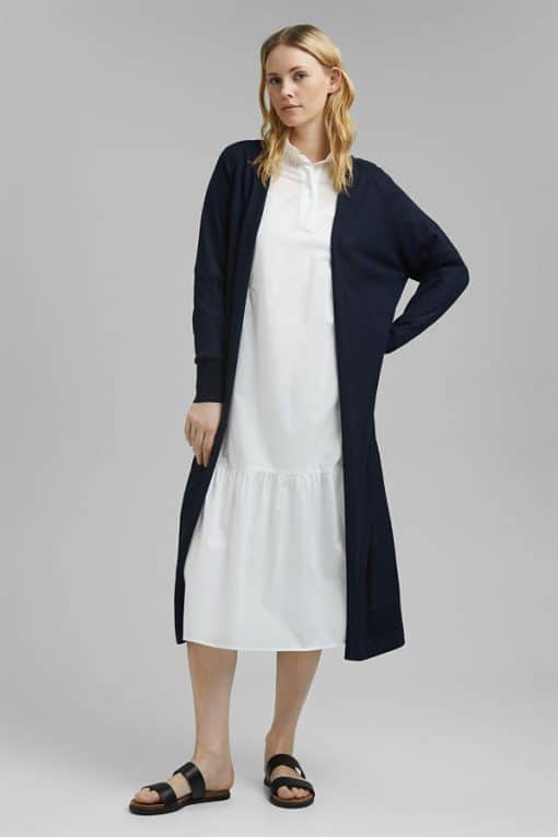 Esprit Linen Blend Cardigan Navy