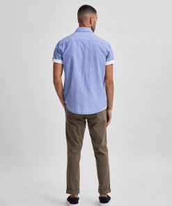 Selected Homme Classic Linen Shirt Blue