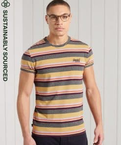 Superdry Orange Label Stripe T-Shirt Ochre Marl Stripe