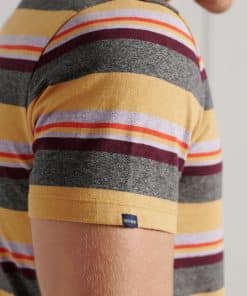 Superdry Orange Label Stripe T-Shirt Ochre Marl Stripe