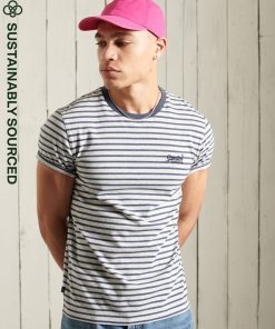 Superdry Orange Label Stripe T-Shirt Navy Stripe