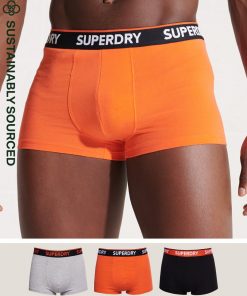 Organic Cotton Classic Trunk Triple Pack Grey Marl/black/havana Orange