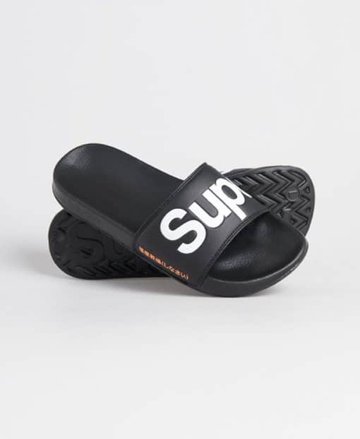 Superdry Classic Pool Sliders Black