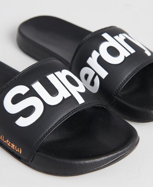 Superdry Classic Pool Sliders Black