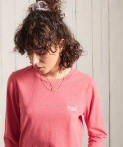 Superdry Organic Cotton Classic Long Sleeved Top Coral Marl