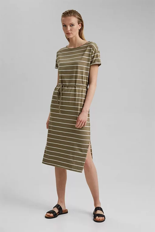 Esprit Jersey Midi Dress Light Khaki