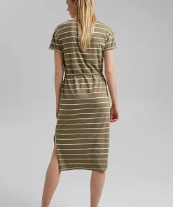 Esprit Jersey Midi Dress Light Khaki