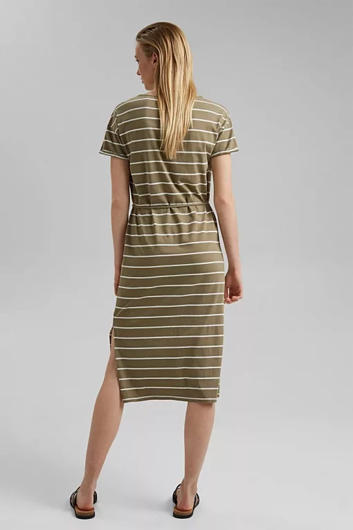 Esprit Jersey Midi Dress Light Khaki