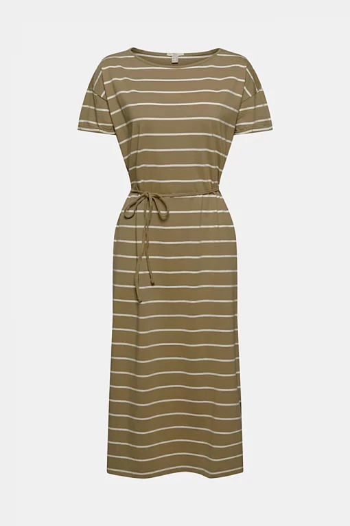 Esprit Jersey Midi Dress Light Khaki