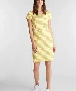 Esprit Stripe Jersey Dress Yellow