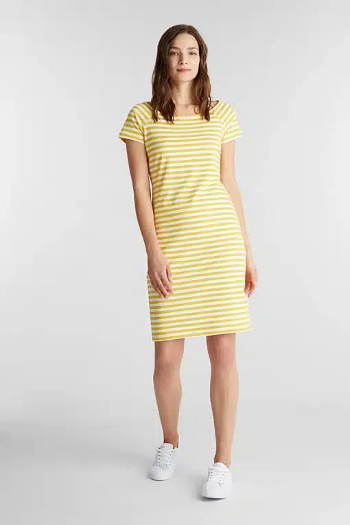 Esprit Stripe Jersey Dress Yellow