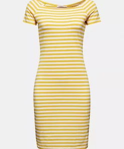 Esprit Stripe Jersey Dress Yellow