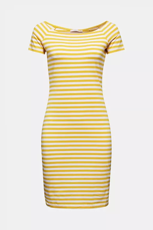 Esprit Stripe Jersey Dress Yellow