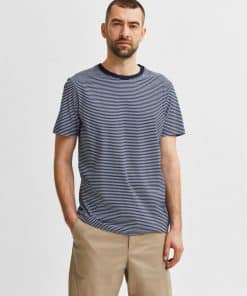 Selected Homme Norman Stripe T-shirt Navy Blazer
