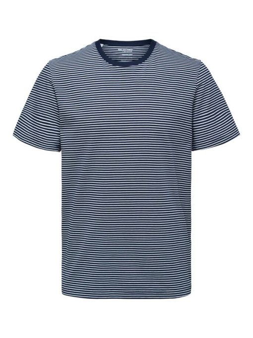 Selected Homme Norman Stripe T-shirt Navy Blazer