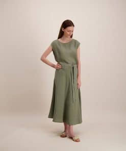 Balmuir Lena Linen Skirt Khaki