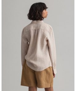 Gant Woman Linen Shirt Dry Sand