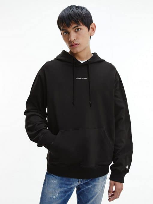 Calvin Klein Micro Branding Hoodie Black