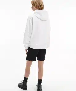 Calvin Klein Micro Branding Hoodie Bright White