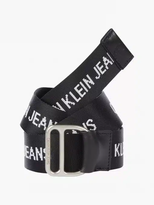 Calvin Klein Nylon Logo Belt Black