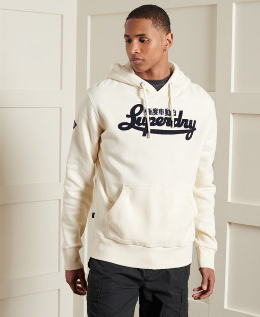 Superdry College Chenille Hoodie Cream