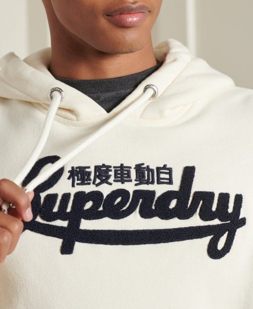 Superdry College Chenille Hoodie Cream