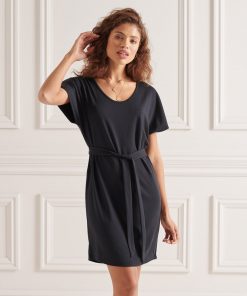 Superdry Tie Waist Mini Dress Black