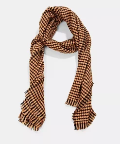 Esprit Check Scarf Khaki Beige