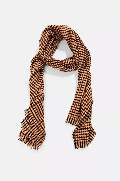 Esprit Check Scarf Khaki Beige