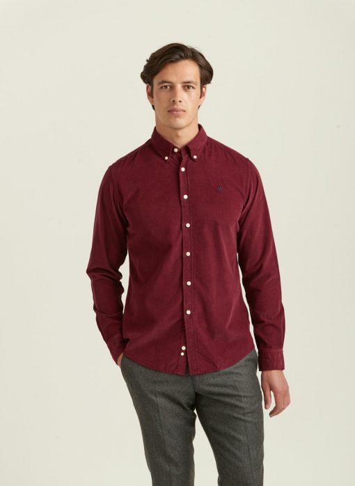 Morris Stockholm Douglas Corduroy Shirt Wine